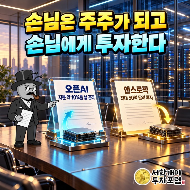 오픈AI는 AMD 지분 약 10%를 살 권리를, 앤스로픽은 AMD 투자 최대 50억 달러를 받는 두 계약