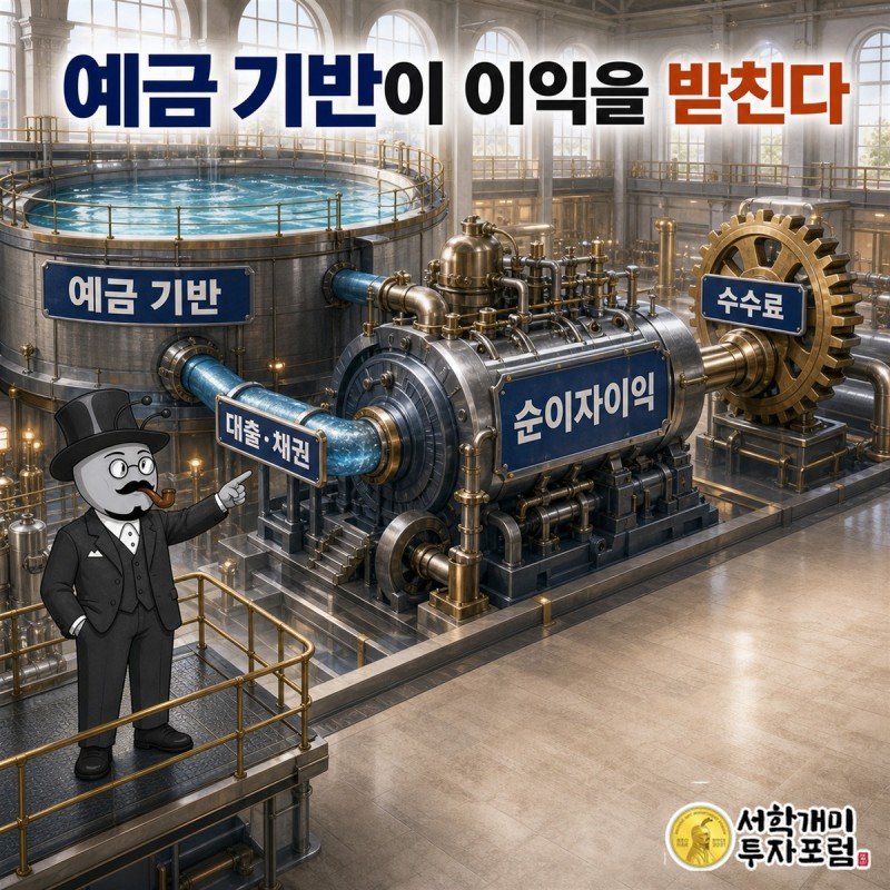 이자 장사와 수수료 장사가 함께 순이익으로 모이는 핵심 구조