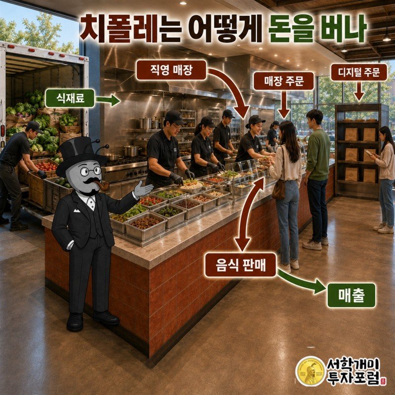 고객 주문이 매출이 되고 비용을 거쳐 이익으로 남는 치폴레의 돈 흐름