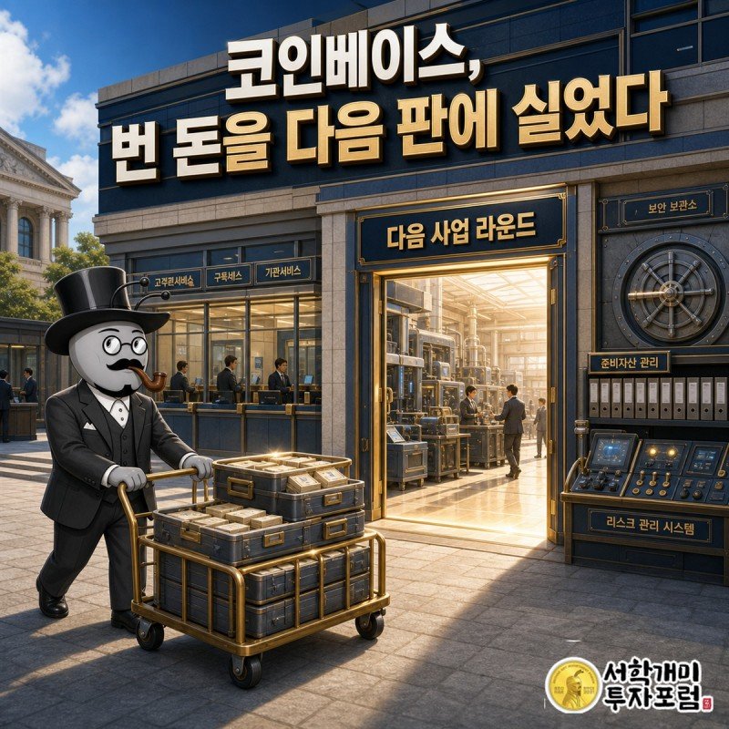 코인베이스의 매출 증가와 이익 감소를 함께 보여주는 미국 가상자산 거래소 장면