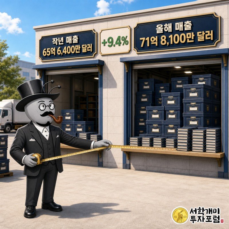 코인베이스의 전년 대비 매출 증가와 영업이익·순이익 감소를 비교한 실적 장면