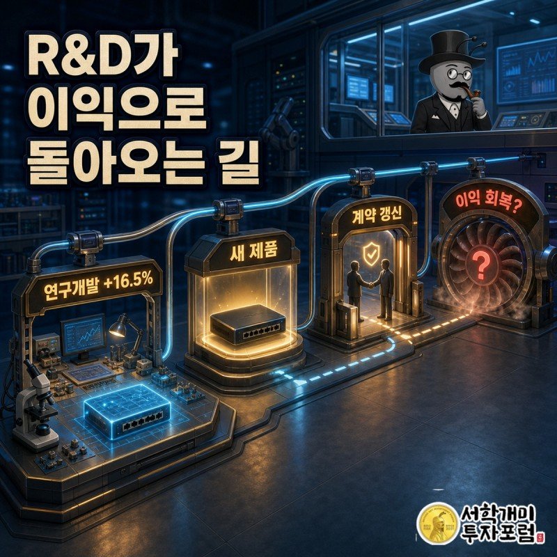 늘어난 연구개발 투자가 새 제품과 반복 매출을 거쳐 이익으로 이어지는 구조