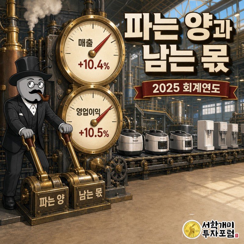 쿠쿠홀딩스의 전년과 올해 매출 및 영업이익 비교