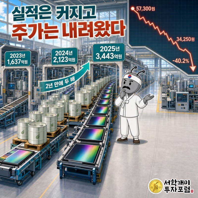 저울 한쪽에 실적 숫자, 다른 쪽에 주가를 올려놓고 갸웃하는 서민개미