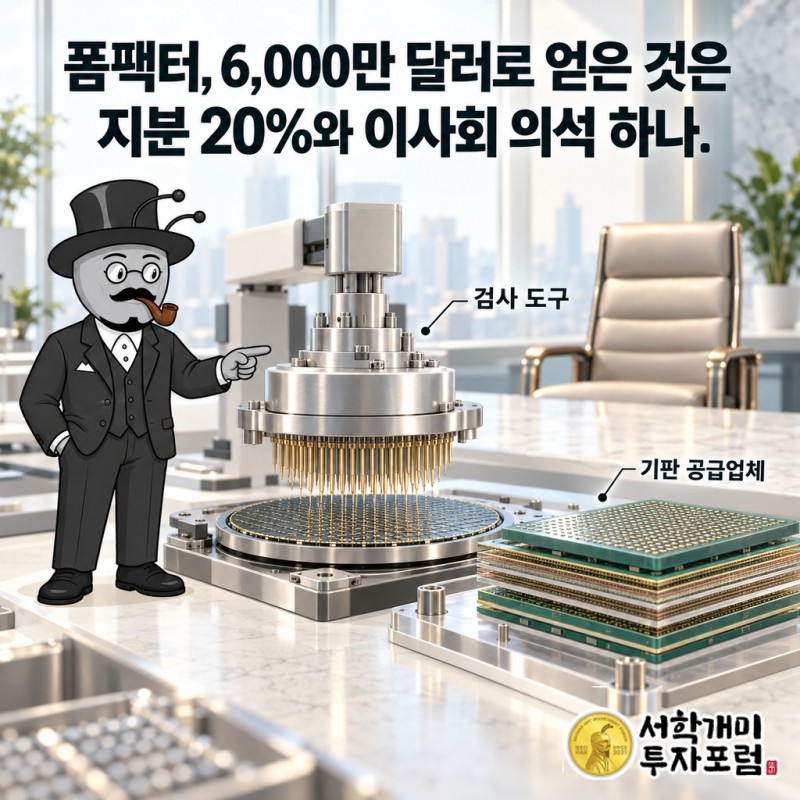 폼팩터의 반도체 검사 바늘판 아래 기판과 기판 공급사 투자의 관계를 설명하는 커버