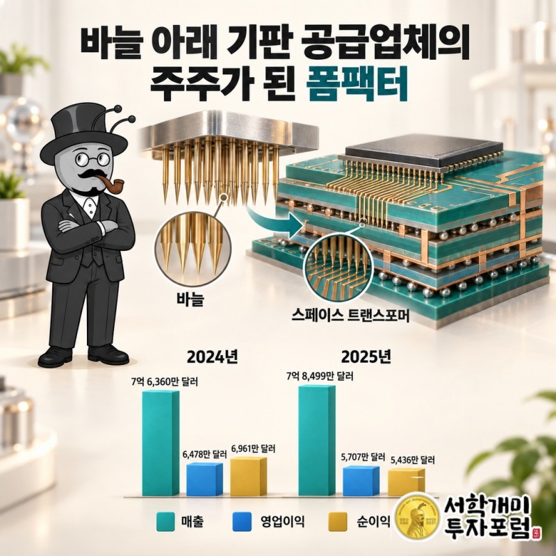검사 장비의 넓은 배선 간격을 칩의 미세한 접점까지 이어 주는 FICT 기판과 폼팩터 바늘