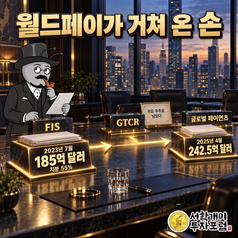 FIS에서 GTCR를 거쳐 글로벌 페이먼츠로 넘어온 월드페이의 몸값 185억 달러와 242.5억 달러 비교
