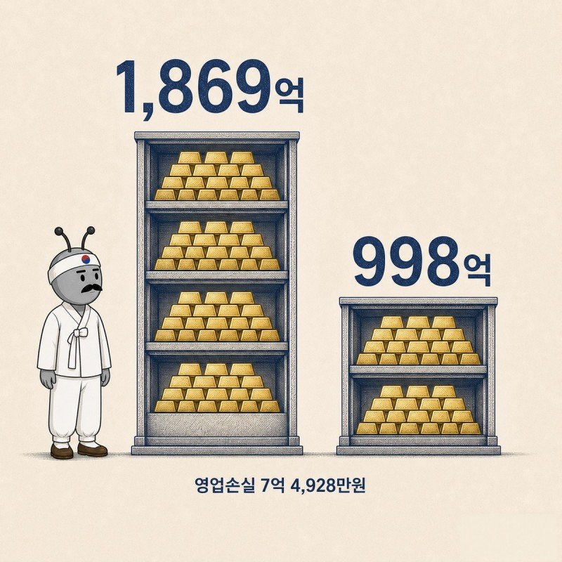 1년 만에 절반이 된 매출과, 그렇게 팔고도 남은 영업손실