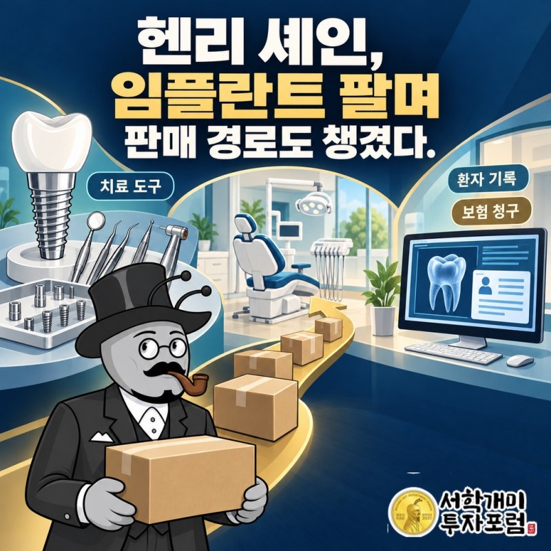 헨리 셰인이 치과의 치료 도구와 환자 기록·보험 청구 소프트웨어를 함께 공급하는 사업 구조
