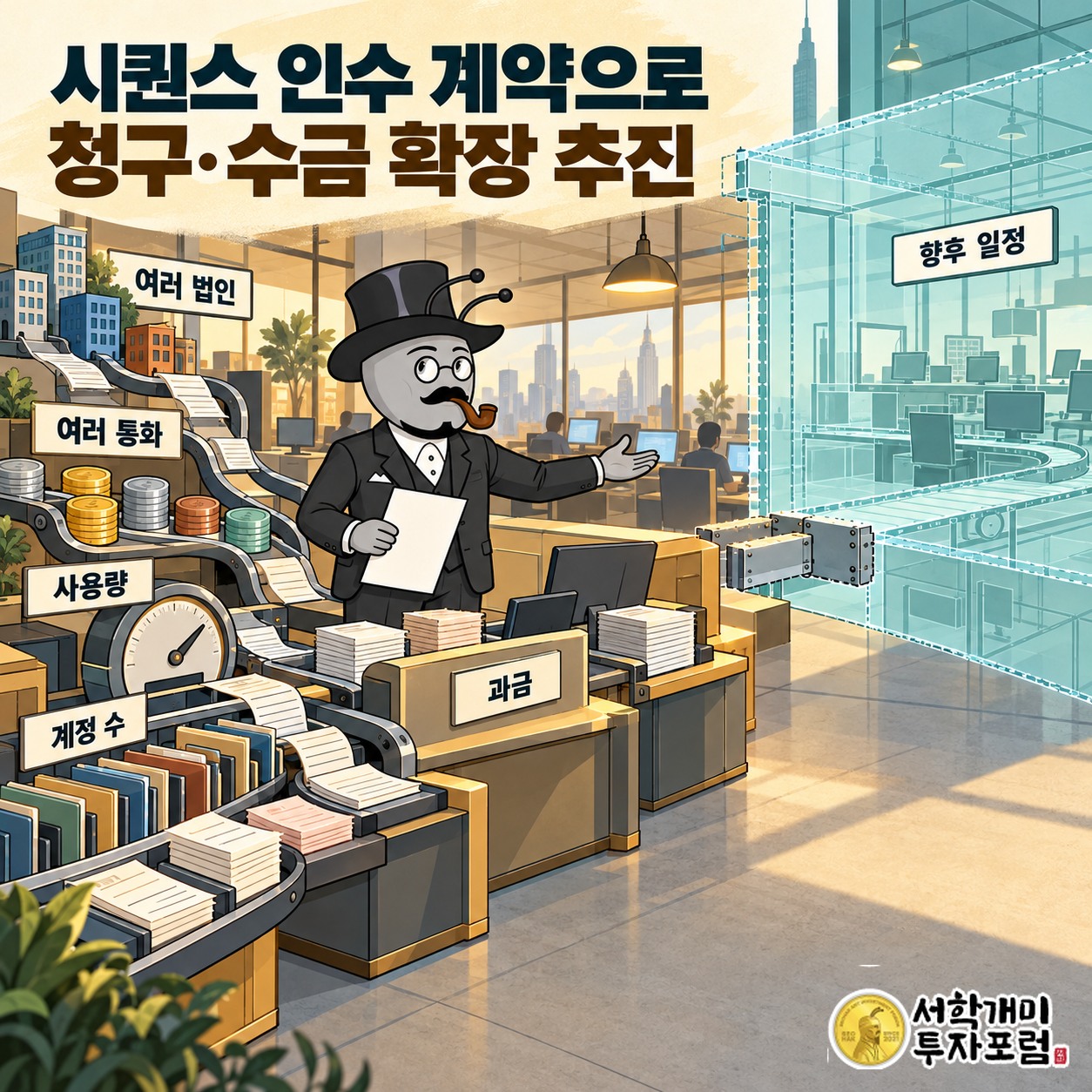 여러 법인과 통화를 다루는 기업용 회계 제품과 Sequence 인수 계약을 통한 청구·수금 기능 확장 계획