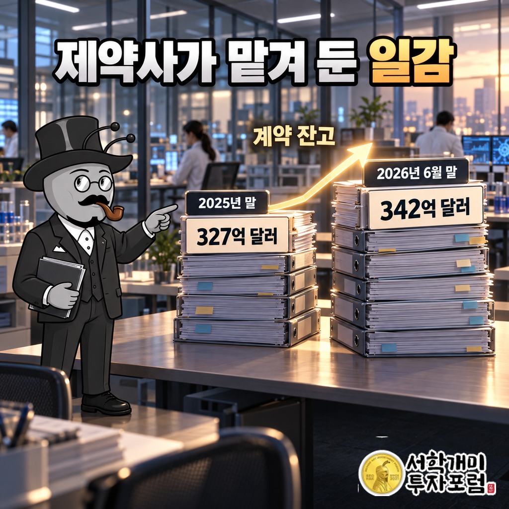 임상시험 계약 잔고가 2025년 말 327억 달러에서 2026년 6월 말 342억 달러로 늘어난 모습