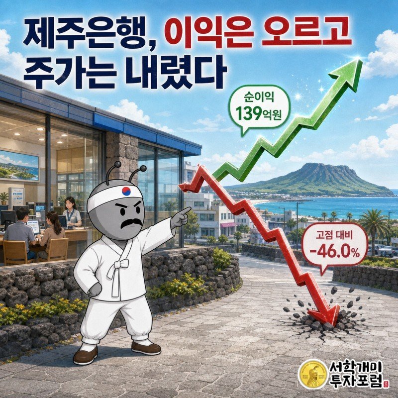 제주은행 순이익 증가와 주가 하락이 엇갈리는 커버