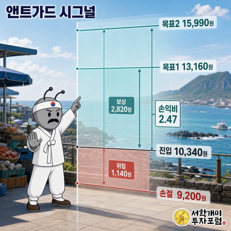 진입가를 기준으로 위험과 보상 거리를 보여주는 가격 축