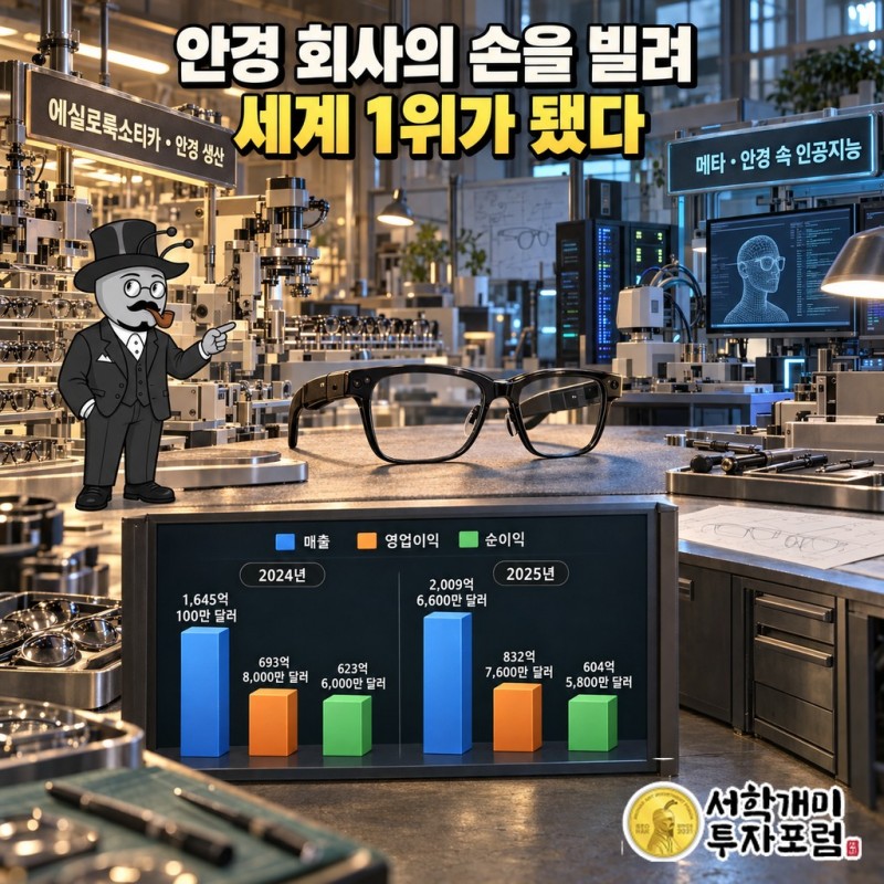 EssilorLuxottica가 안경을 생산하고 메타가 AI를 맡는 레이밴 메타 스마트글라스 협업 구조
