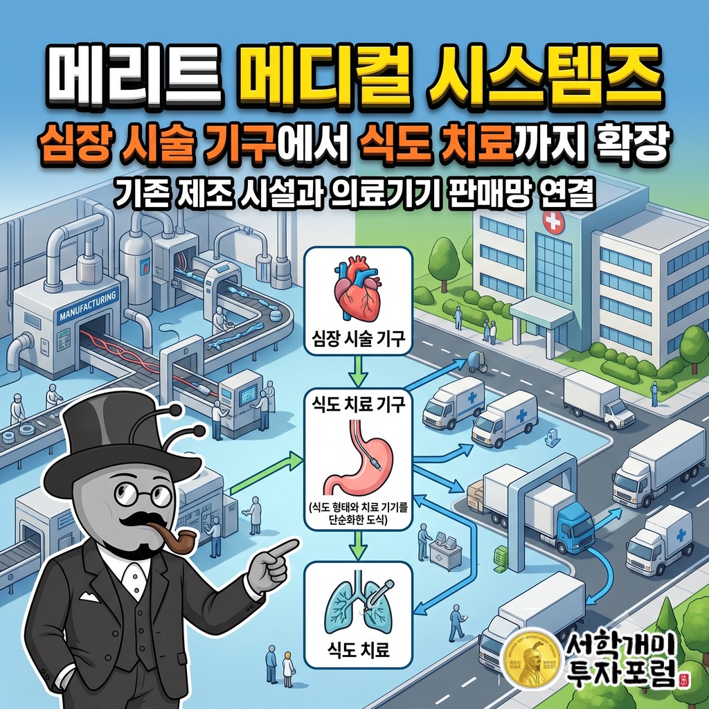 메리트 메디컬 시스템즈가 식도 치료 기구를 기존 제조 시설과 의료기기 판매망에 연결하는 사업 구조