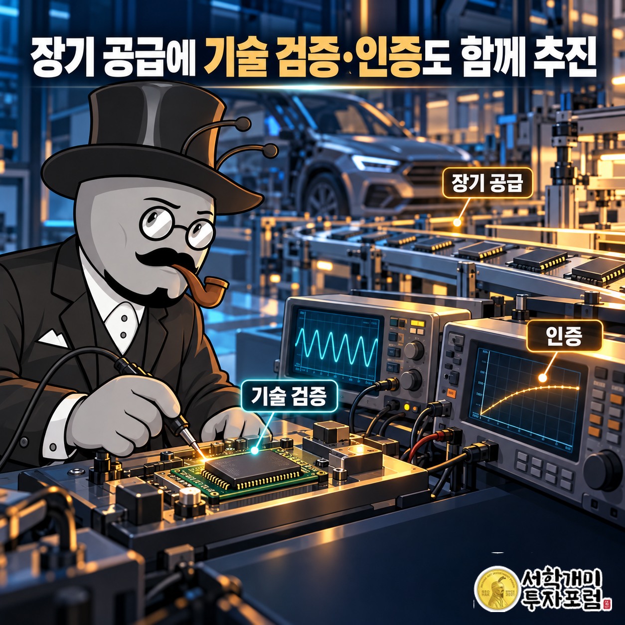 GM의 장기 메모리 공급 확보와 공동 기술 검증·인증을 나타낸 장면