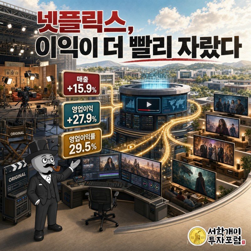 넷플릭스의 매출 증가율보다 영업이익 증가율이 더 큰 구조 커버