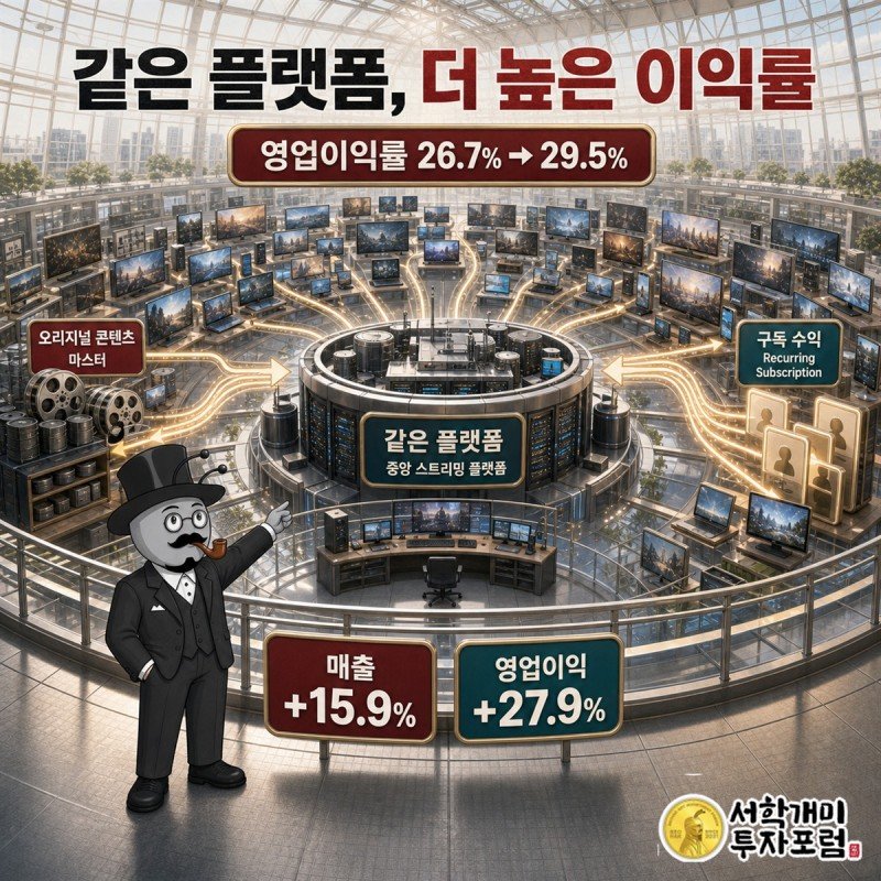 영업이익률이 26.7퍼센트에서 29.5퍼센트로 올라간 변화