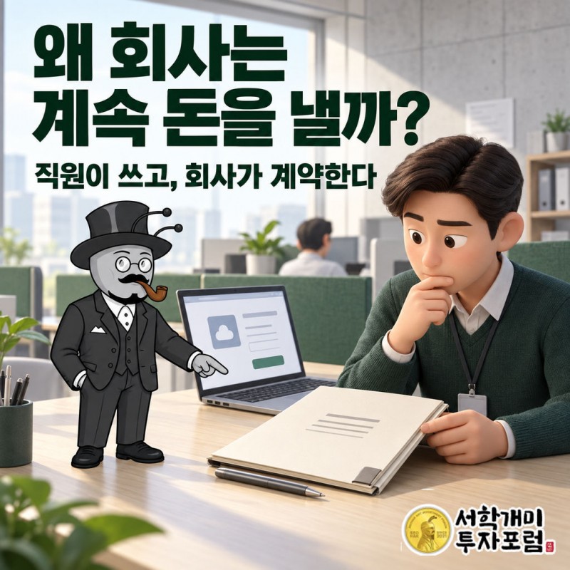 직원 요청이 IT·인사·고객서비스로 나뉘어 처리되고 회사가 해마다 구독료를 받는 구조
