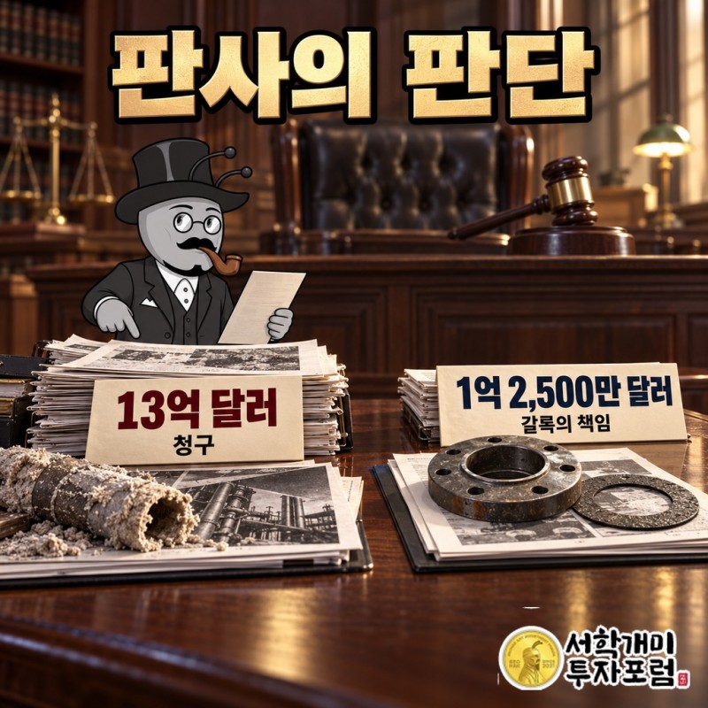 갈록 석면 소송에서 판사가 13억 달러 청구 대신 1억 2,500만 달러로 판단한 과정