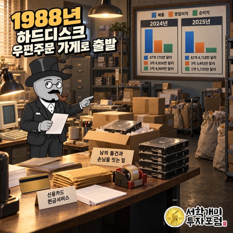 1988년 크라운 형제가 우편주문으로 하드디스크를 팔던 출발 장면