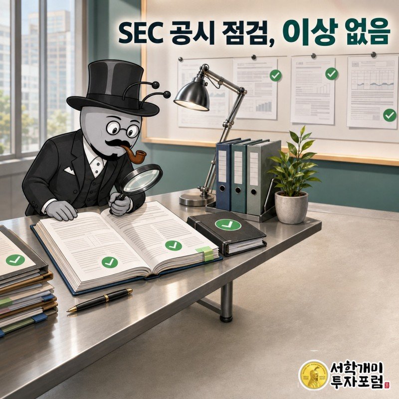 페이첵스 SEC 공시의 실적 수치와 별도 경고 유무를 차례로 확인하고 매출과 두 이익 항목이 같은 방향으로 움직인 상태를 보여주는 점검 장면