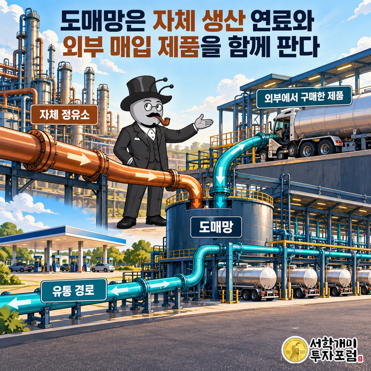자체 정유소 제품과 외부에서 구매한 연료를 함께 공급하는 필립스 66 도매망