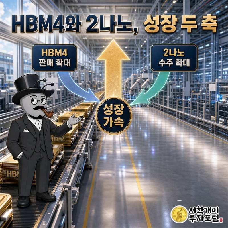 HBM4 판매 확대와 2나노 파운드리 수주가 맞물리는 삼성전자 성장 구조