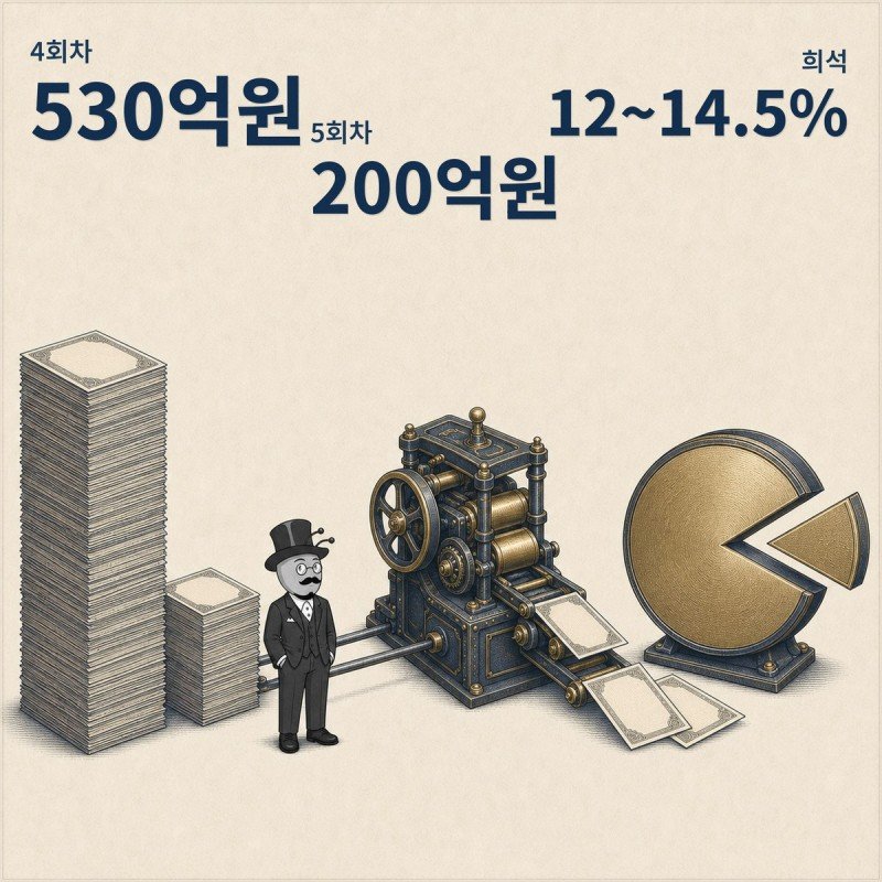 주식으로 바뀔 수 있는 730억원과 그때 생기는 희석