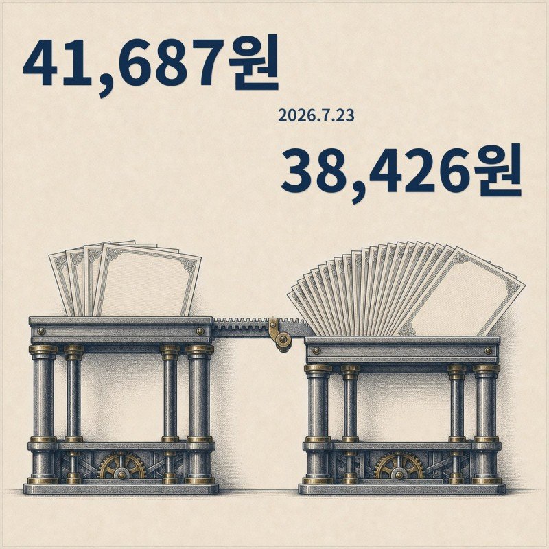 전환가격이 41,687원에서 38,426원으로 내려간 것