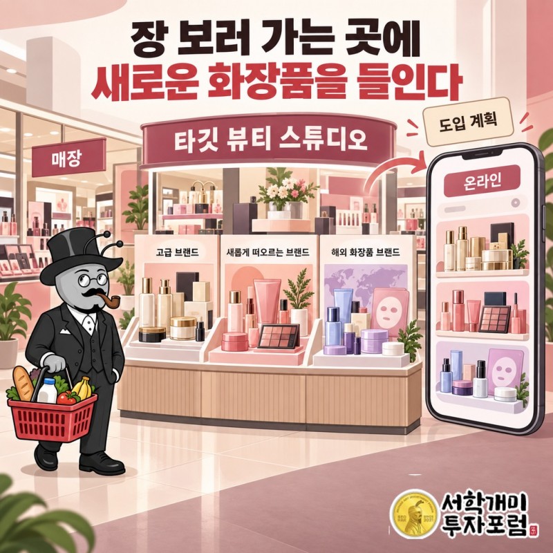 고급·신흥·해외 화장품 브랜드를 매장과 온라인에 선보이려는 타깃 뷰티 스튜디오 도입 계획