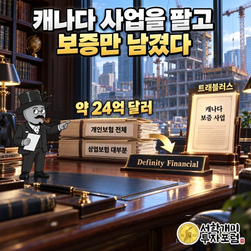 캐나다 사업을 Definity Financial에 약 24억 달러에 팔고 보증 사업만 남긴 과정