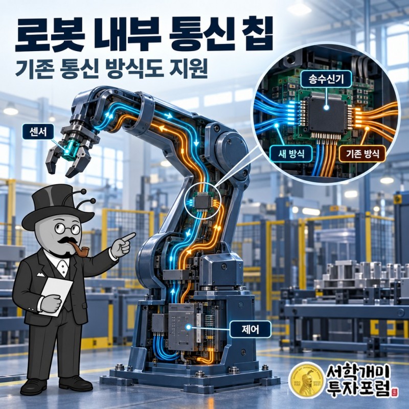 로봇과 산업 장비 안에서 제어·센서 데이터를 전달하고 기존 통신 방식도 지원하는 통신 칩