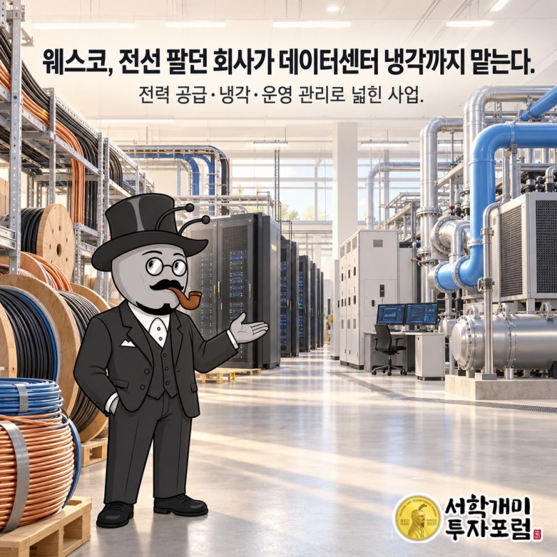 전선과 통신 자재 공급에서 데이터센터의 전력 공급·냉각·운영 관리로 사업을 넓힌 웨스코