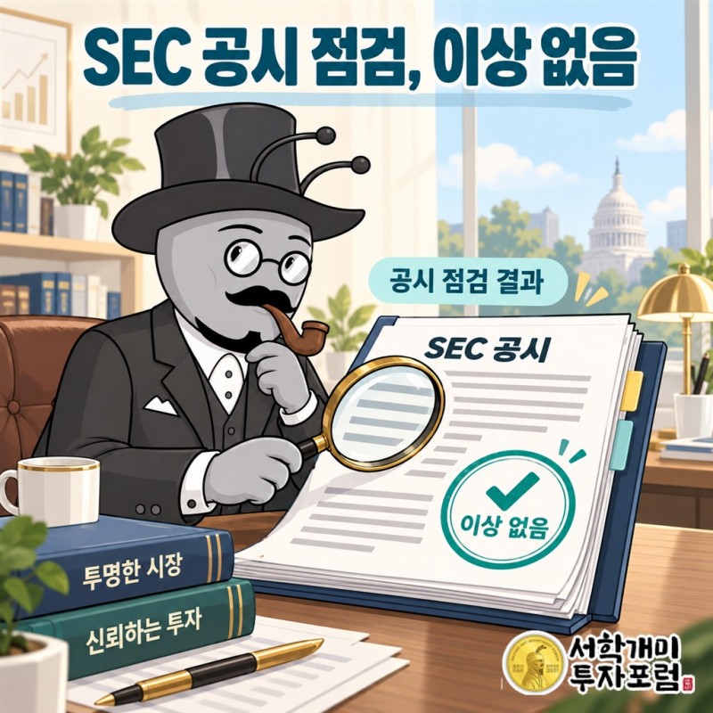 SEC 공시에서 실적의 비교 기간과 매출 범위 및 이익 설명을 확인할 항목으로 나눈 점검 화면