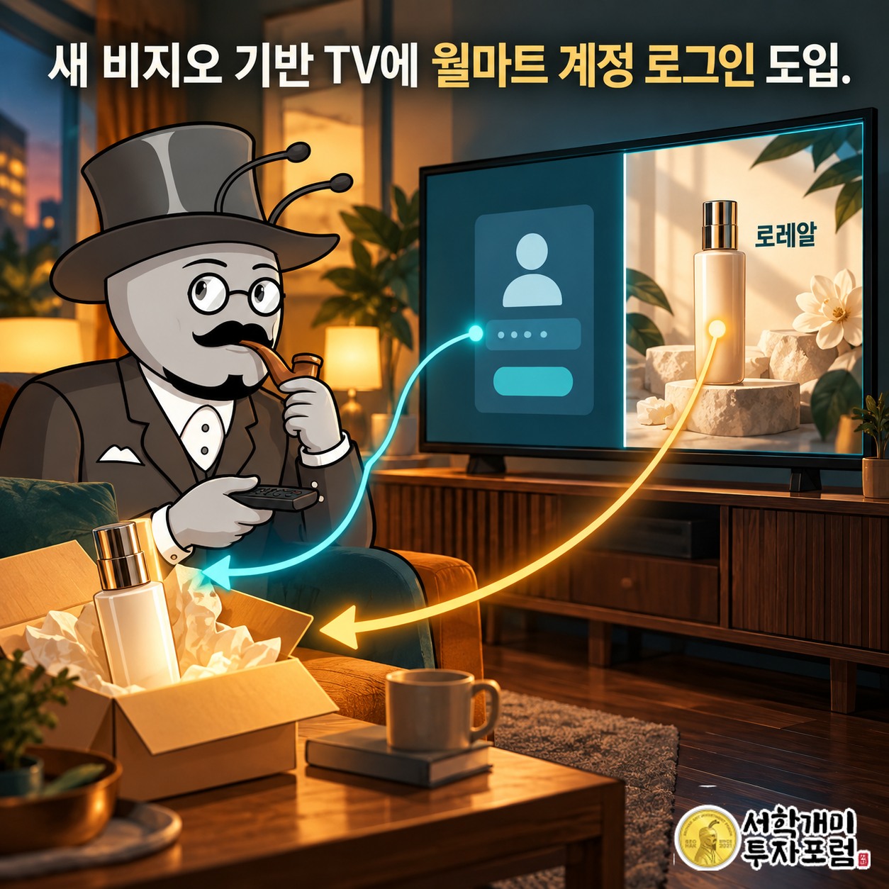 비지오 기반 TV의 월마트 계정 로그인과 광고 반응·구매 연계, 로레알 콘텐츠 연계 사례