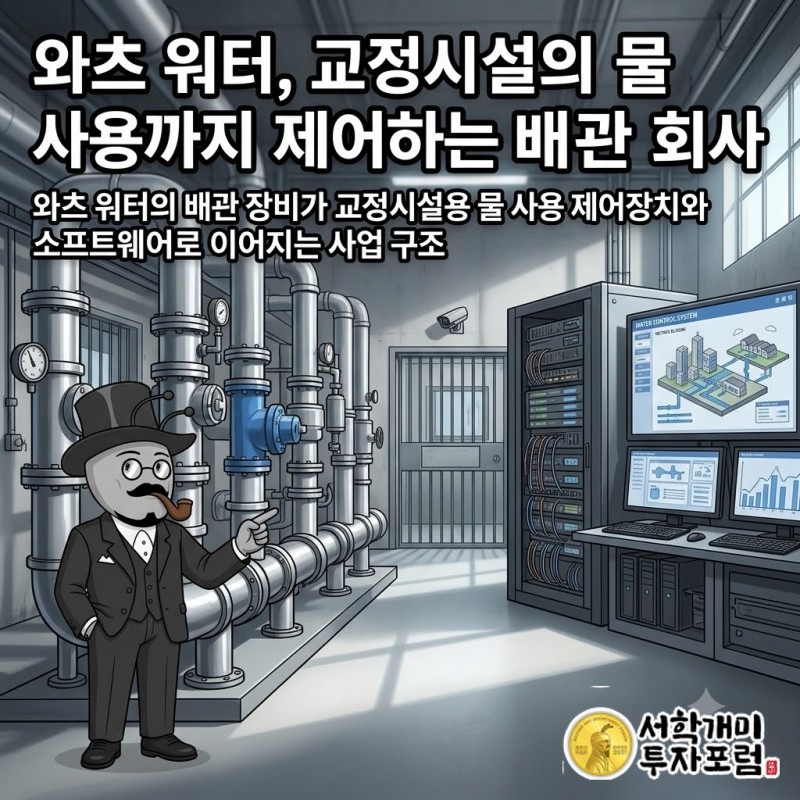 와츠 워터의 배관 장비가 교정시설용 물 사용 제어 장치와 소프트웨어로 이어지는 사업 구조