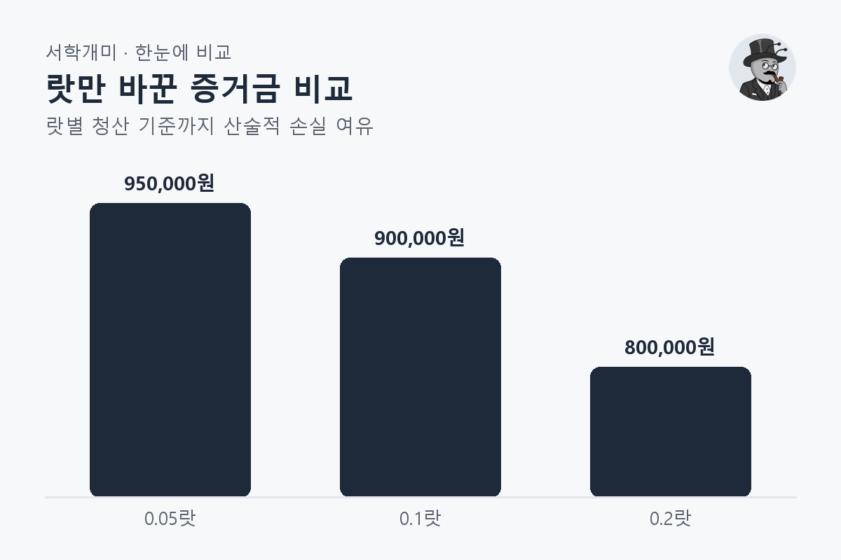 랏만 바꾼 증거금 비교 — 랏별 비교 막대그래프