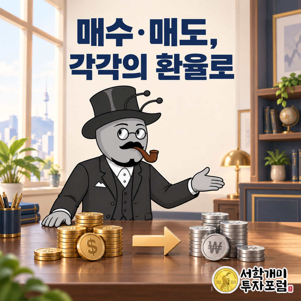 매수·매도 금액을 각각 그날 환율로 원화 환산하는 방법